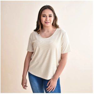 DONATED - NWOT Encircled Everyday Boxy Tee - Golden Yellow Stripe Bamboo / M